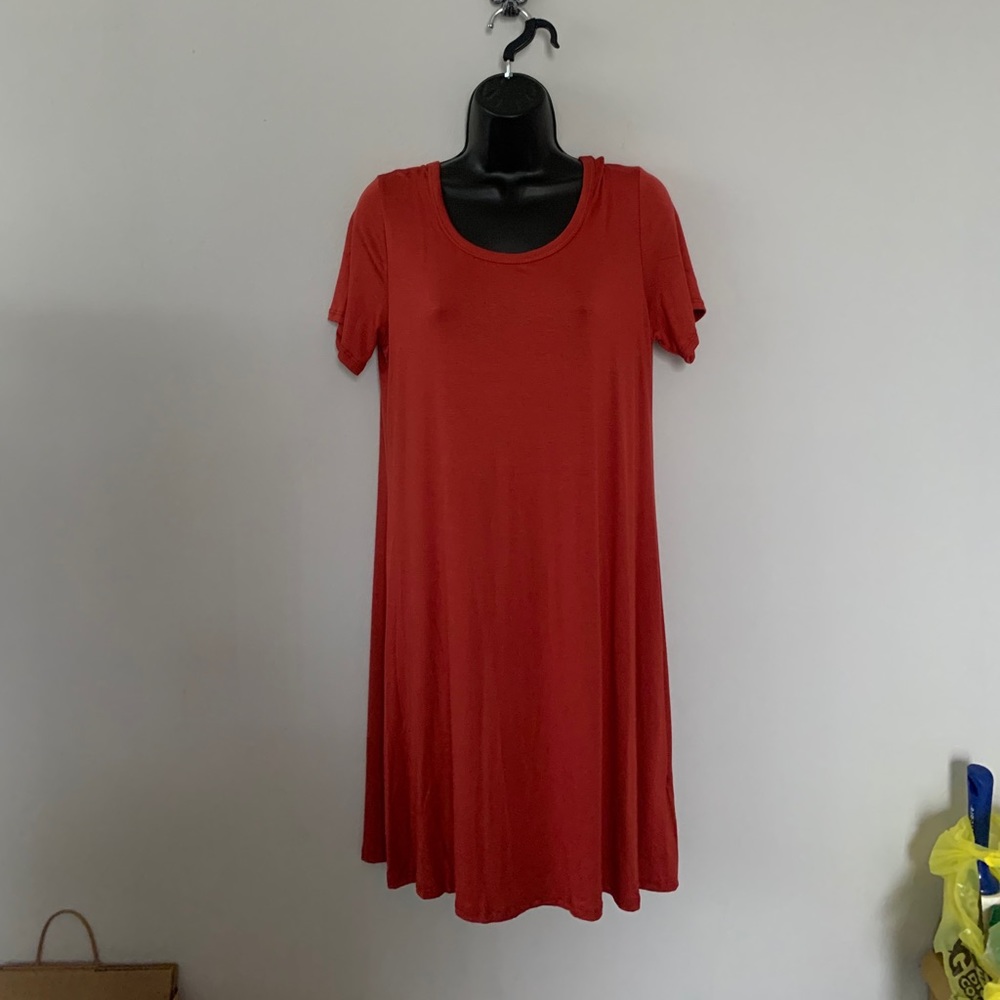 Olivia Rae Burnt Orange T Shirt Dress